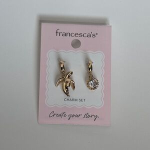 Francesca's Collections Gold Banana and Crystal Charm Set | NEW